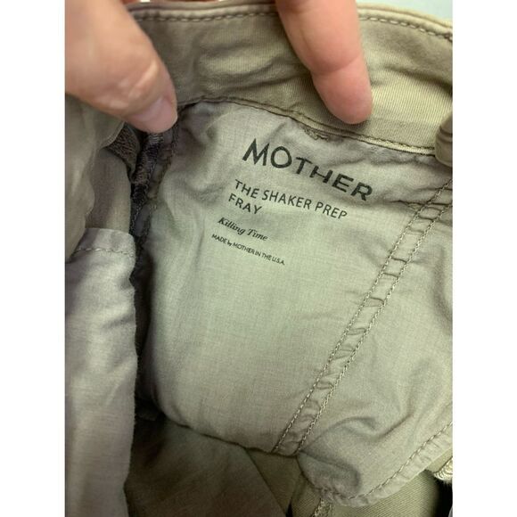 Mother The Shaker Prep Fray Killing Time Khaki Stone Pants Size 24 - Picture 9 of 13